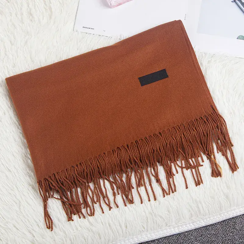 Women Wool Blend Scarf Mint Tassel Winter Warm - Image 16