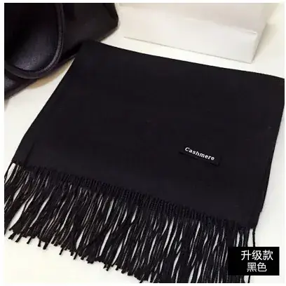 Women Wool Blend Scarf Mint Tassel Winter Warm - Image 3