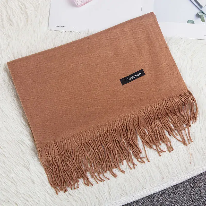 Women Wool Blend Scarf Mint Tassel Winter Warm - Image 4