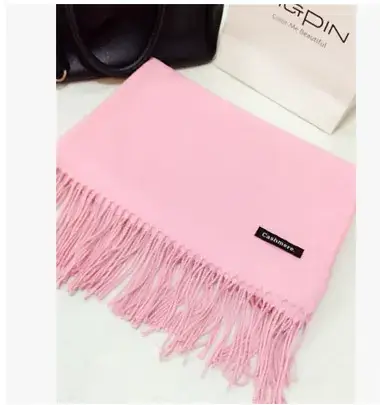 Women Wool Blend Scarf Mint Tassel Winter Warm - Image 5