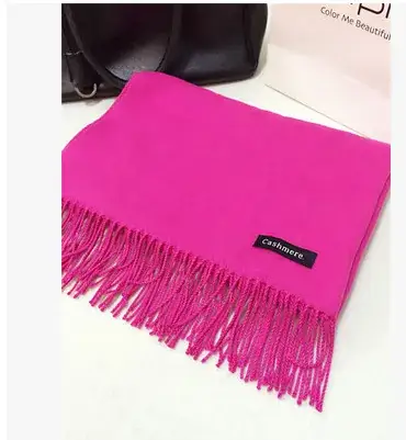 Women Wool Blend Scarf Mint Tassel Winter Warm - Image 7