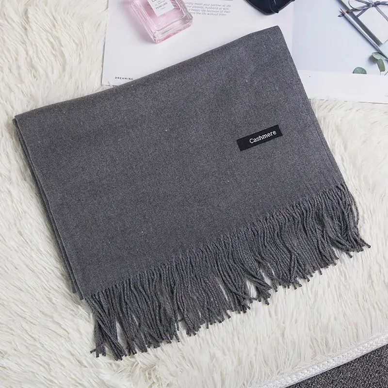 Women Wool Blend Scarf Mint Tassel Winter Warm - Image 8
