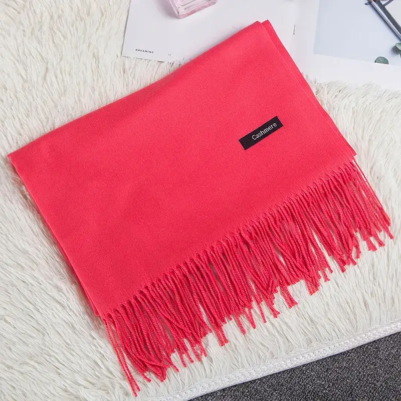 Women Wool Blend Scarf Mint Tassel Winter Warm - Image 9