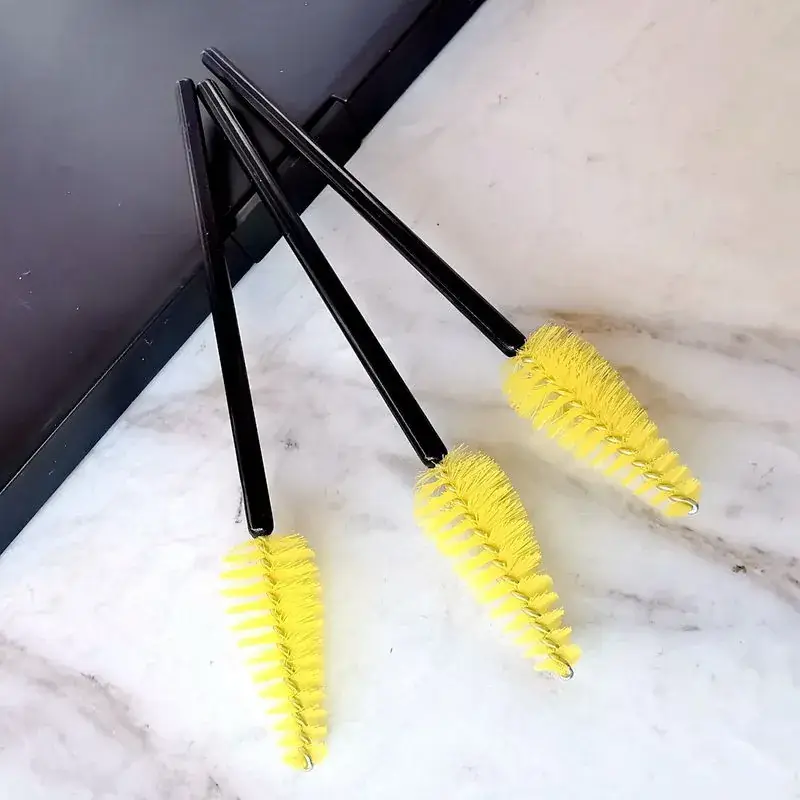 Disposable Eyelash Brush Yellow Spiral Brush - Image 6