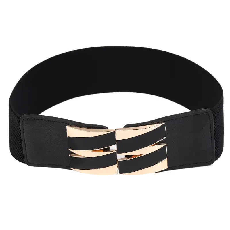 Fashionable Gold Striped Waist Belt for Women - Image 7