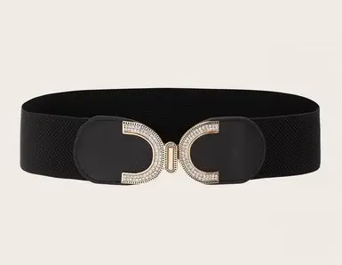 Fashionable Gold Striped Waist Belt for Women - Image 2