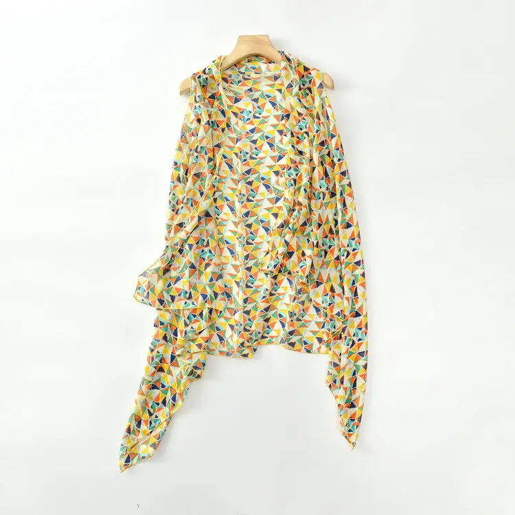 Light Blue Floral Chiffon Vest Sleeveless Cardigan