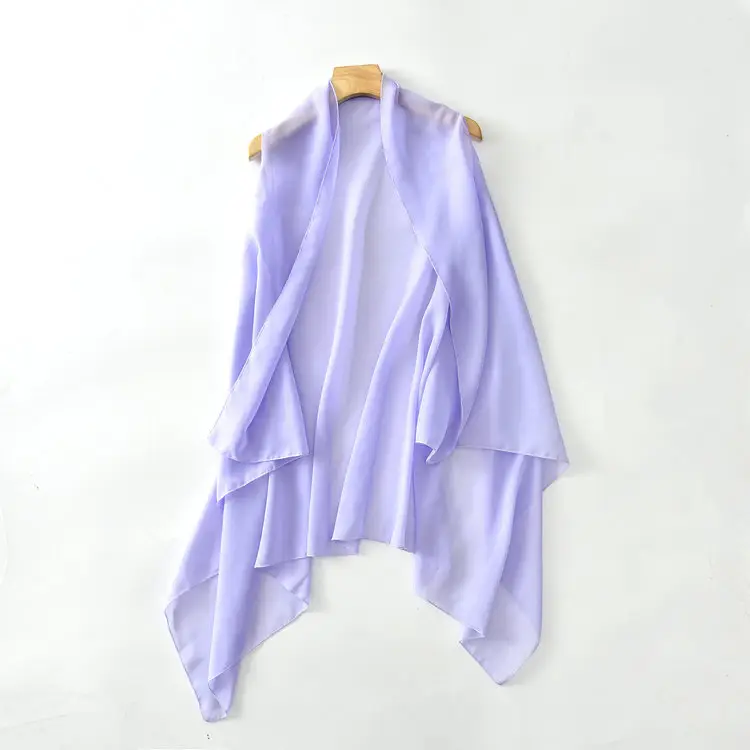 Light Blue Floral Chiffon Vest Sleeveless Cardigan