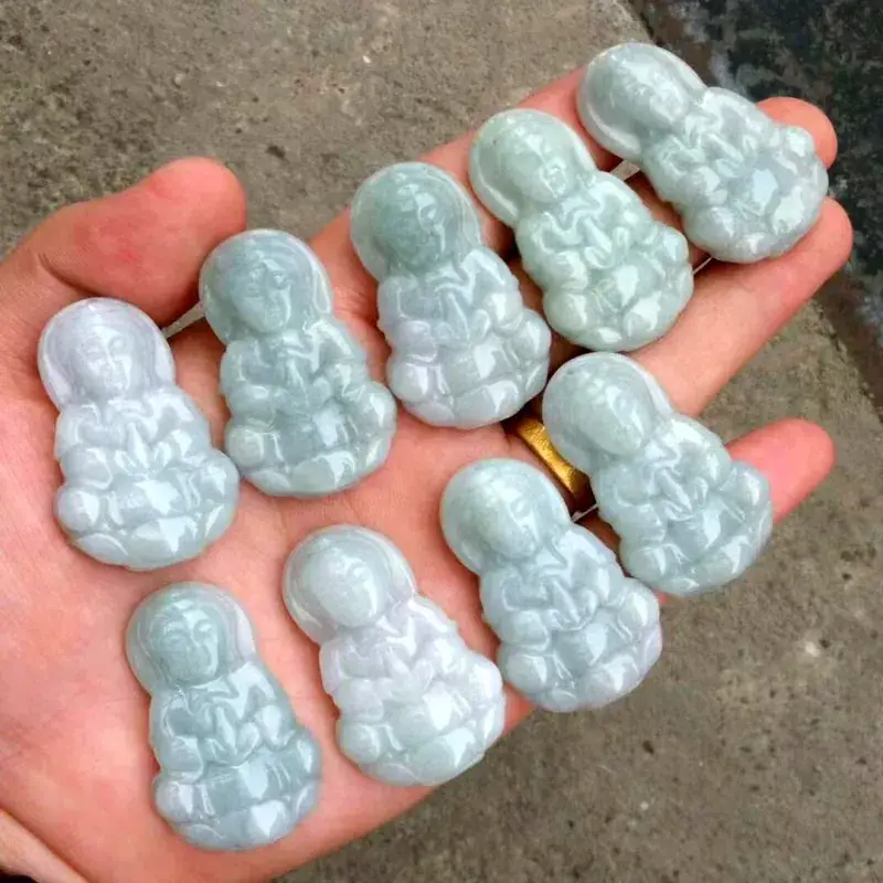 Natural Jade Guanyin Buddha Pendant Set of 4 - Image 7