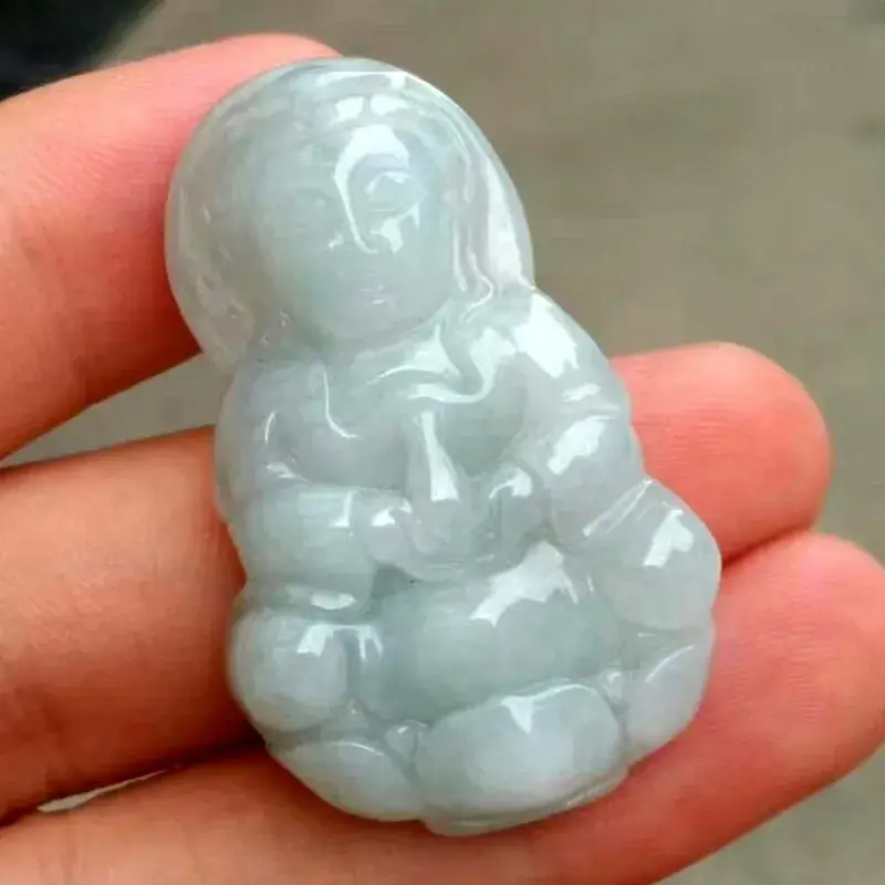 Natural Jade Guanyin Buddha Pendant Set of 4 - Image 3