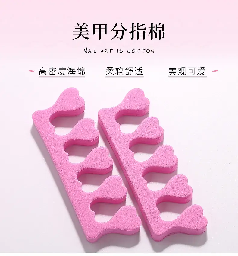 Peach Heart Nail Fingers Sponges Set — feature 1