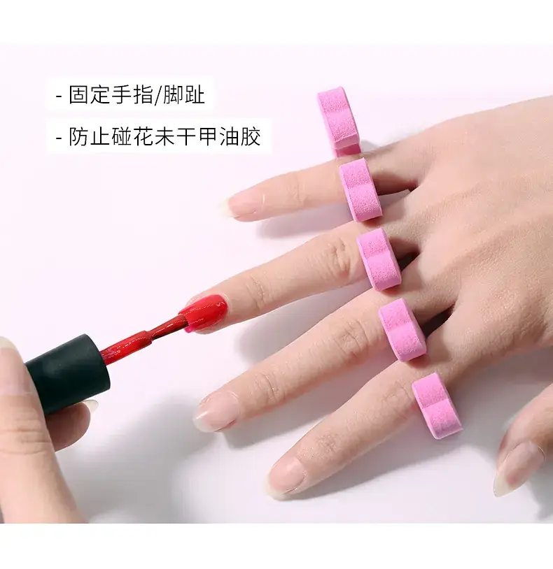 Peach Heart Nail Fingers Sponges Set — feature 2