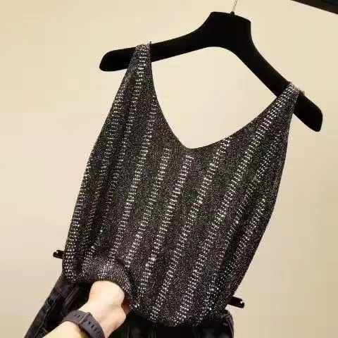 2025 Ice Silk Diamond Camisole Women Sleeveless V Neck - Image 17