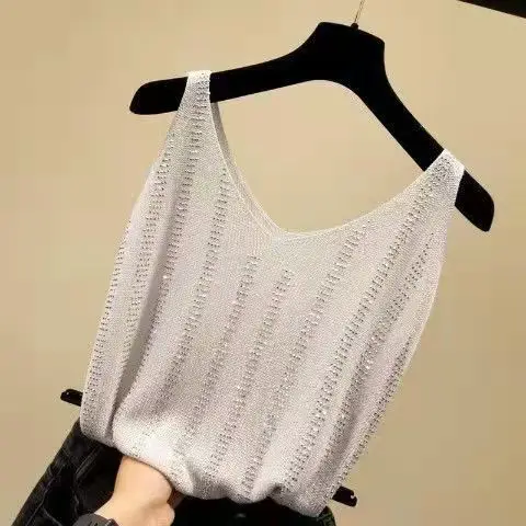 2025 Ice Silk Diamond Camisole Women Sleeveless V Neck - Image 18