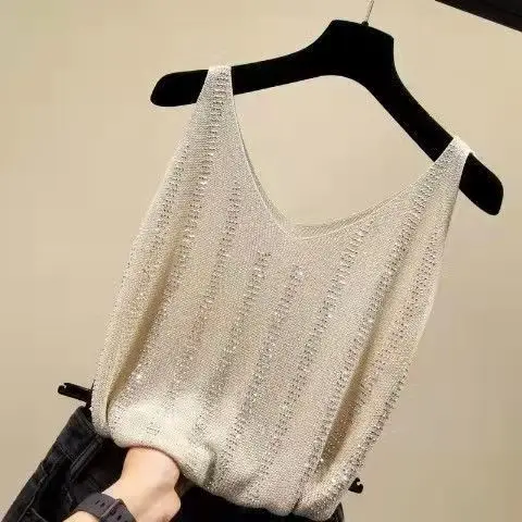 2025 Ice Silk Diamond Camisole Women Sleeveless V Neck - Image 20