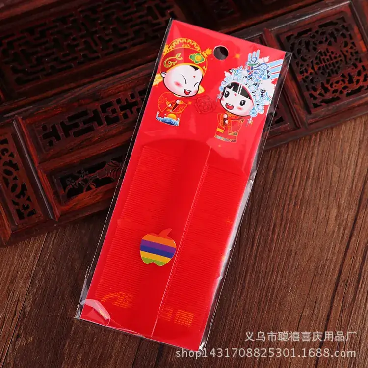 Red Wedding Bride Hair Comb Thickened Plastic - Image 4