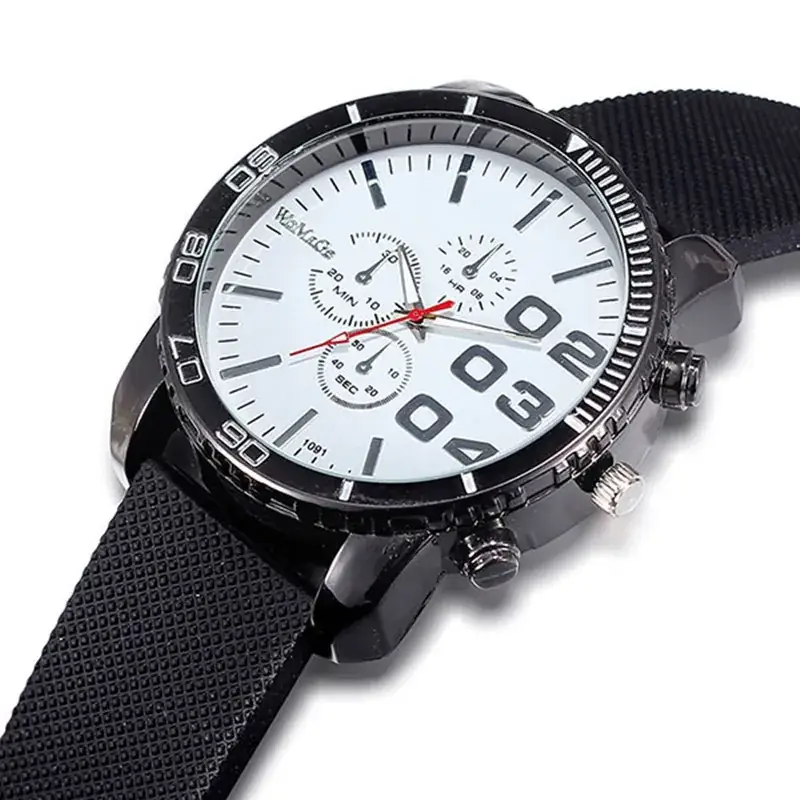 Men's Green Silicone Strap Chronograph Watch - Image 3
