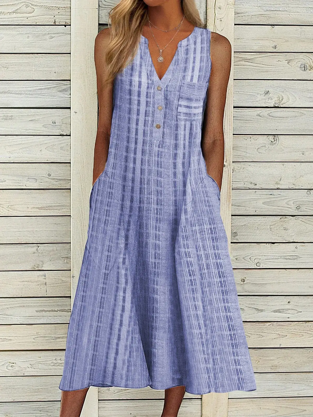 2022 VONDA Pure Color Casual Nine-Point Overalls — feature 15