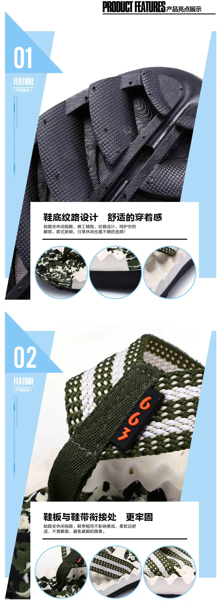 2026 Blue Beaded Massage Flip-Flops for Men — feature 12