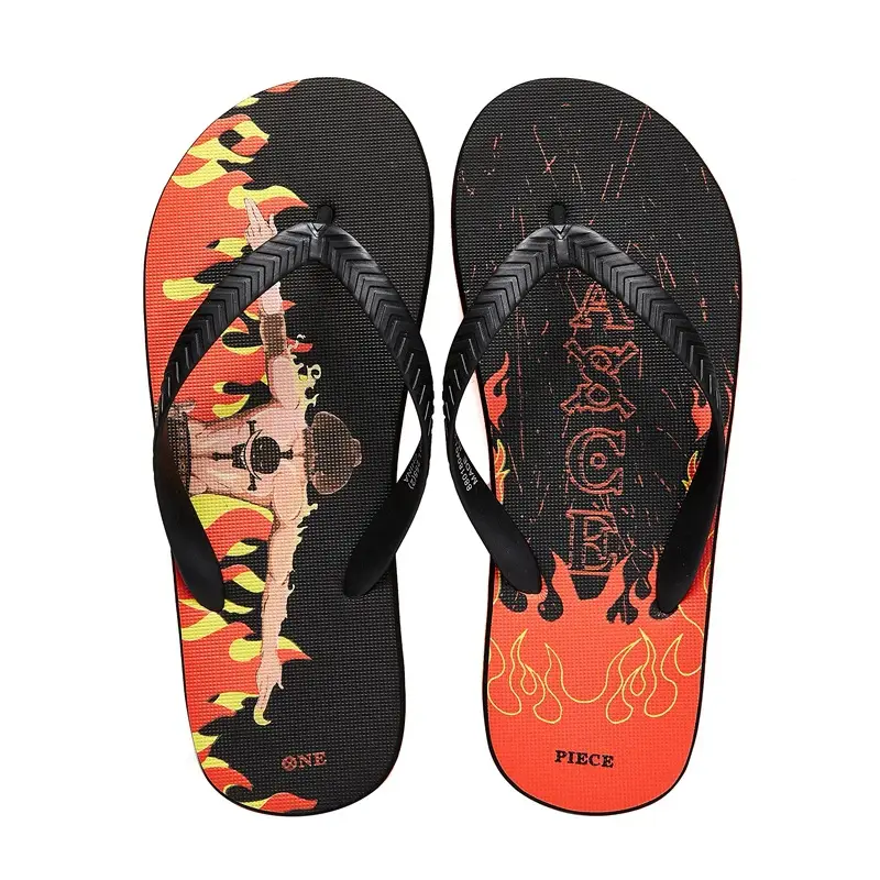 Straw State Cartoon Flip Flops Men Red Casual Beach Wear