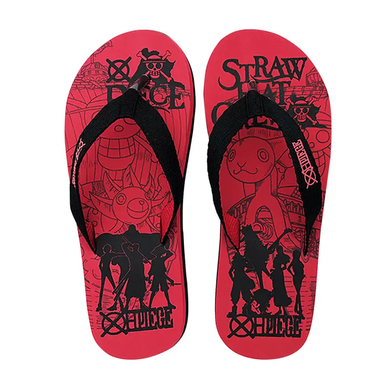Straw State Cartoon Flip Flops Men Red Casual Beach Wear