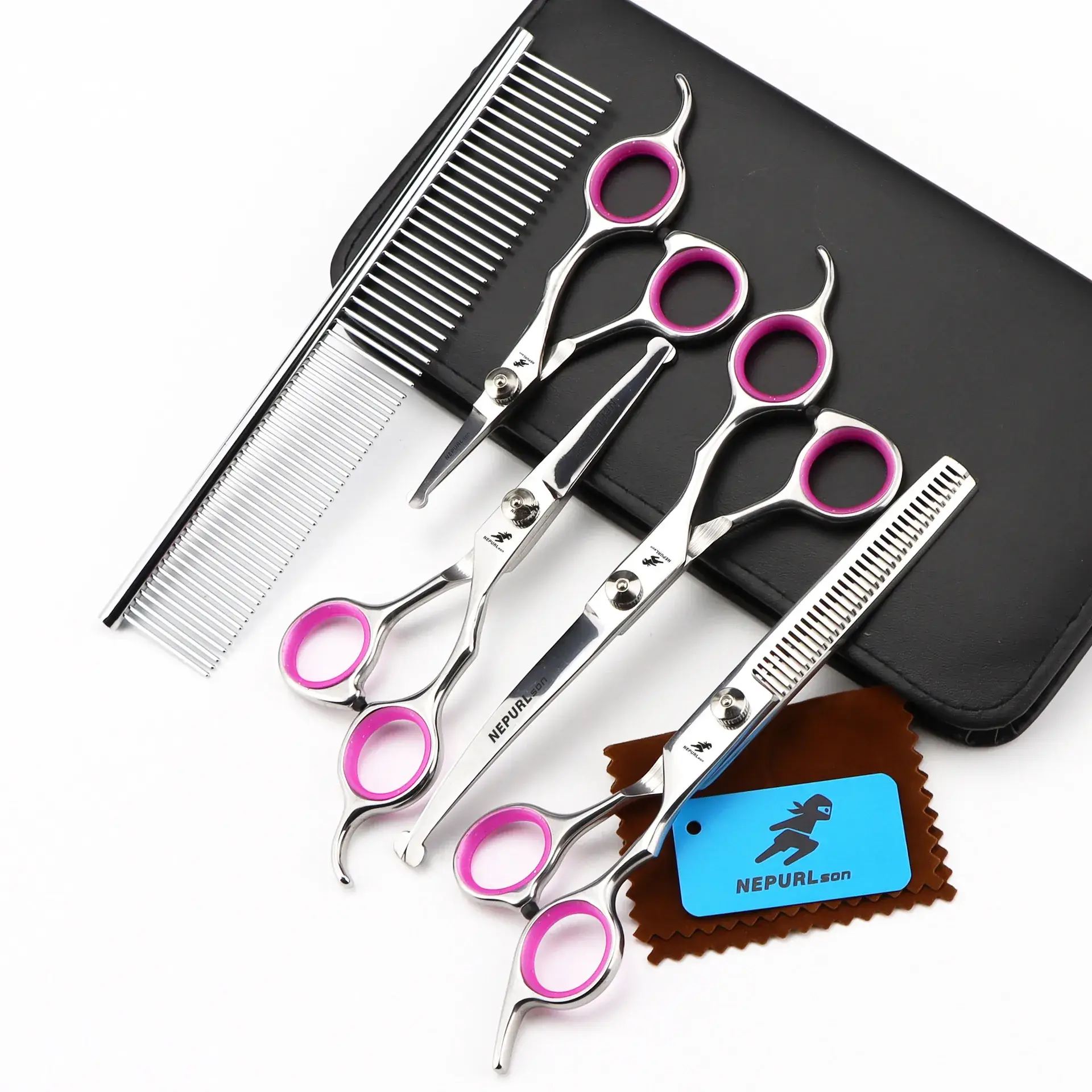 Baby Hair Scissors Pink Curved Set - Image 3