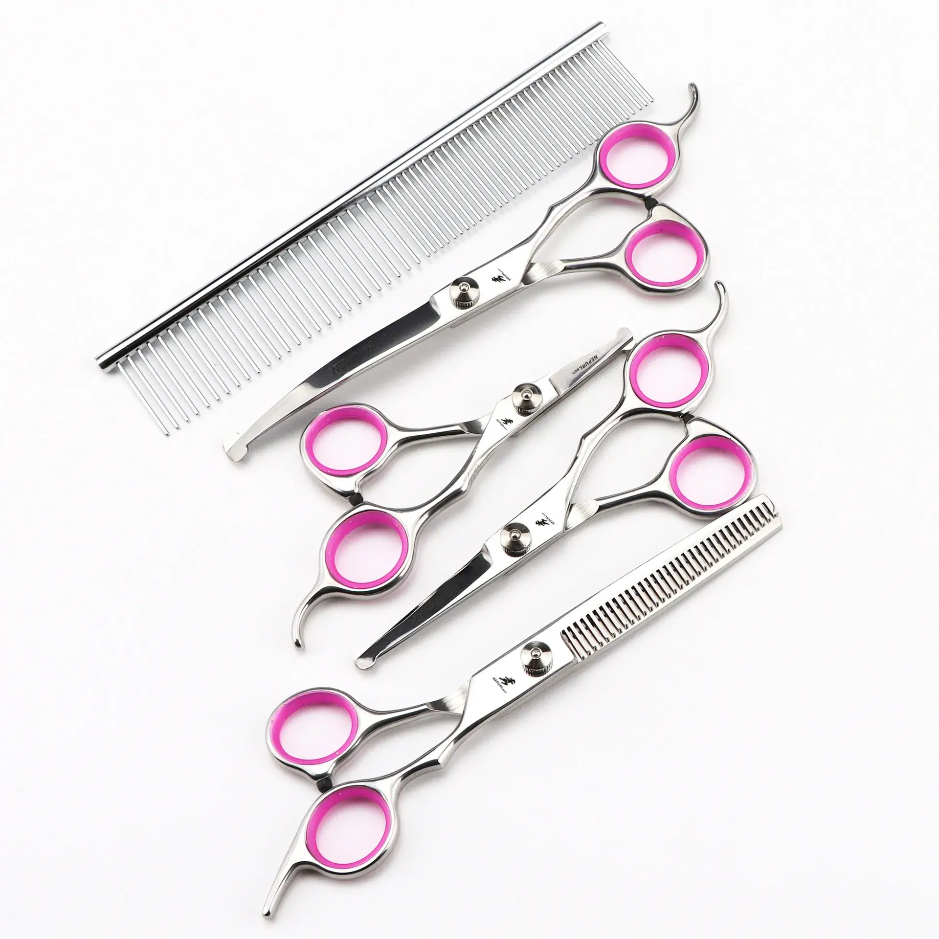 Baby Hair Scissors Pink Curved Set - Image 4