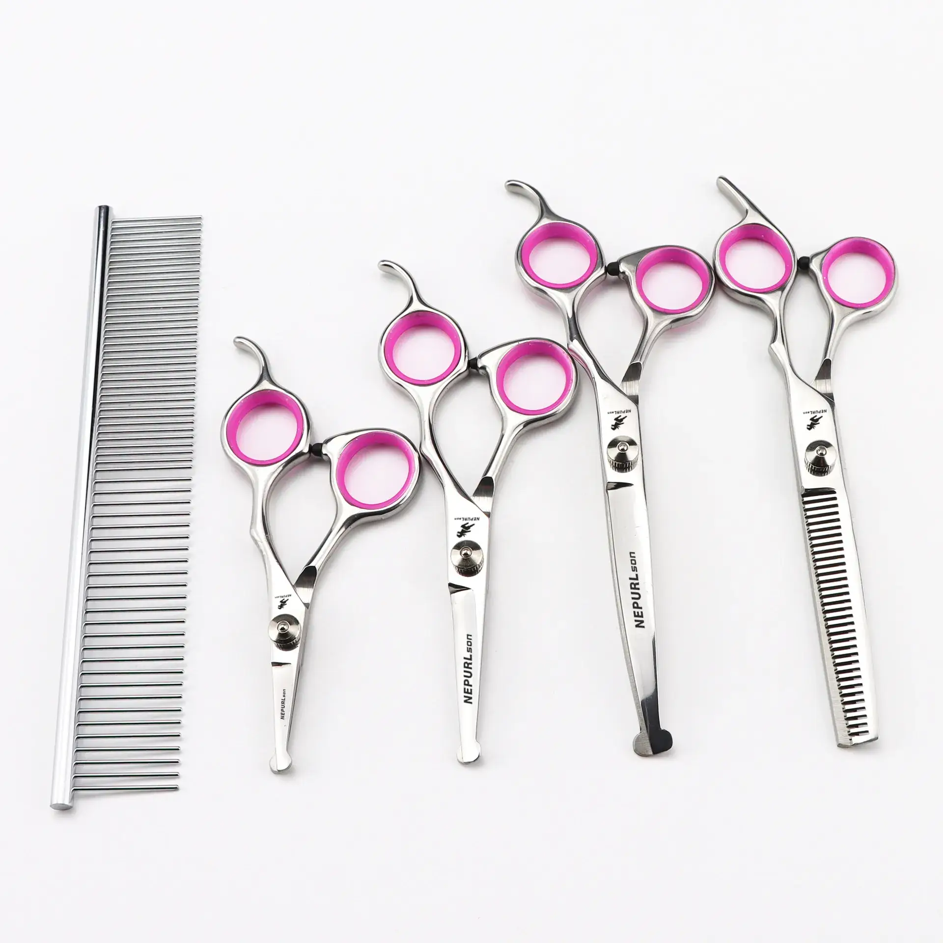 Baby Hair Scissors Pink Curved Set - Image 5