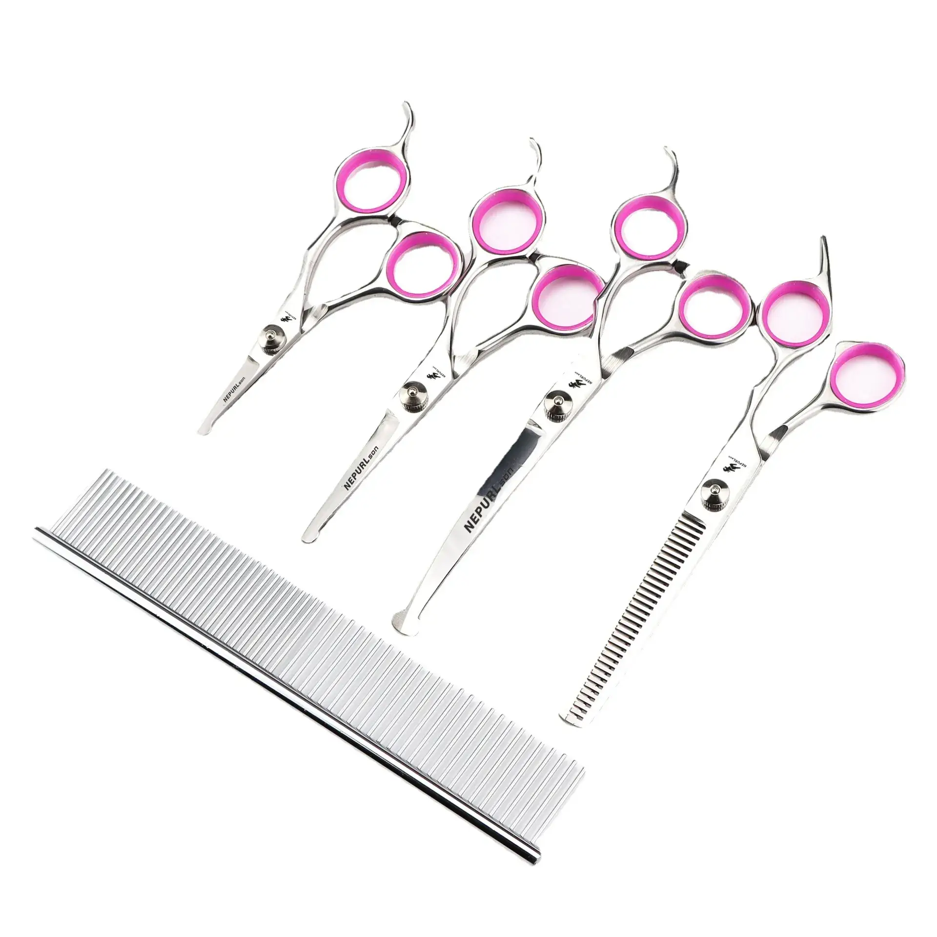 Baby Hair Scissors Pink Curved Set - Image 6