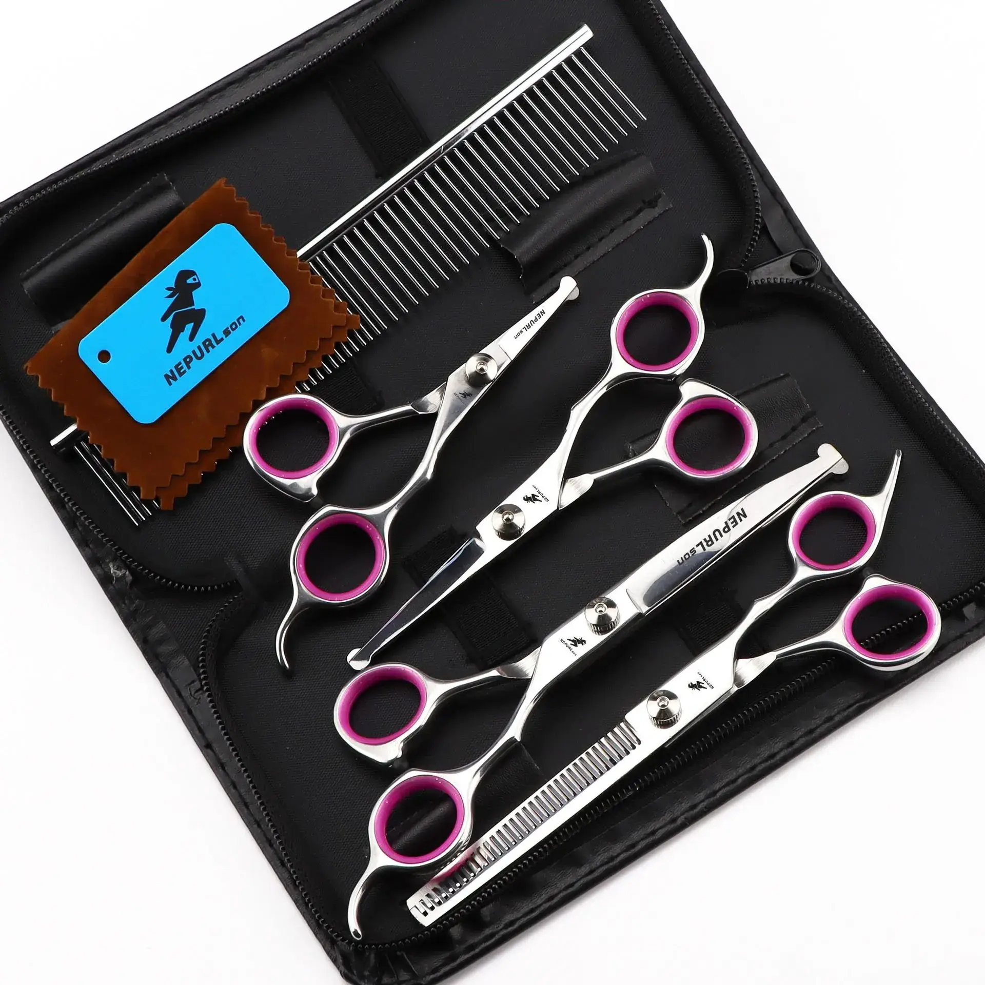 Baby Hair Scissors Pink Curved Set