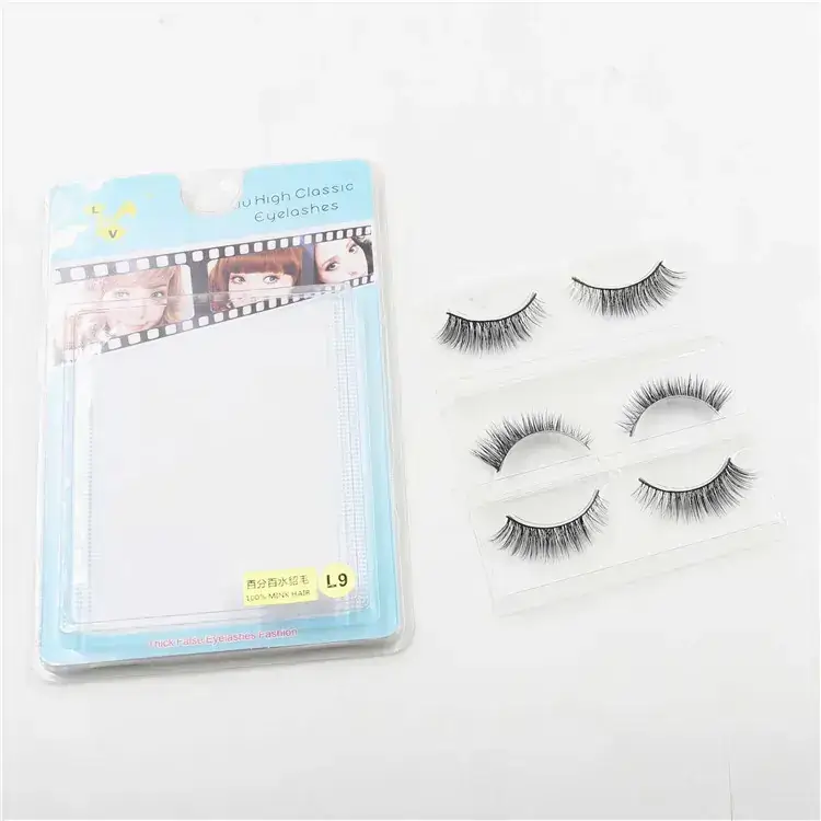 Japanese Mink Hair Fake Eyelashes 3 Pairs Natural Nude - Image 2