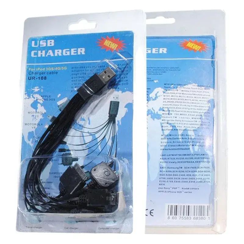 10-in-1 USB Multi Charging Cable for Travel Mobile Phones
