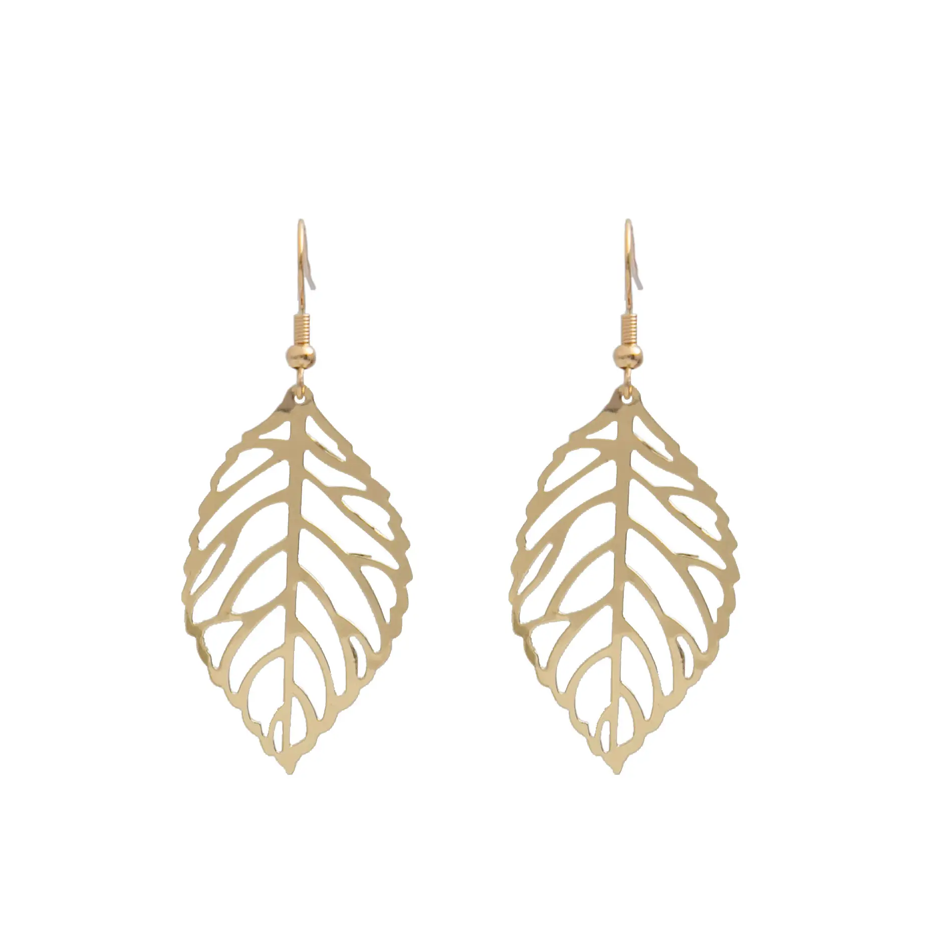 Gold Leaf Earrings for Women Elegant Mori Metal