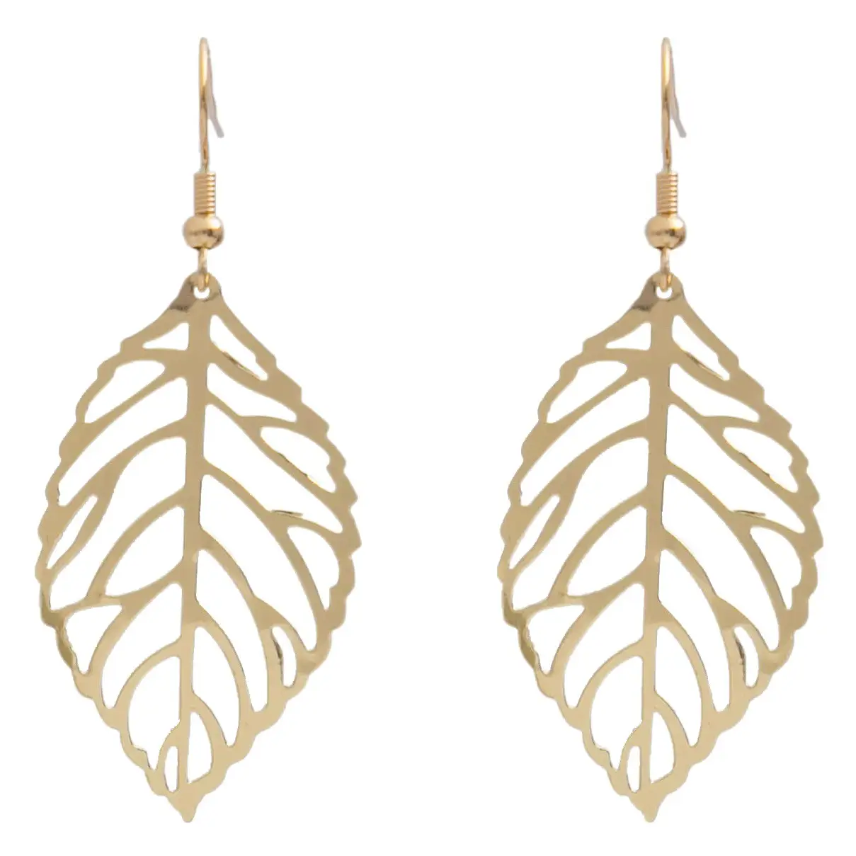 Gold Leaf Earrings for Women Elegant Mori Metal