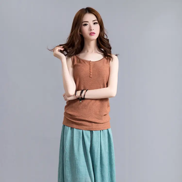 Women's Brown Knitted Camisole Large