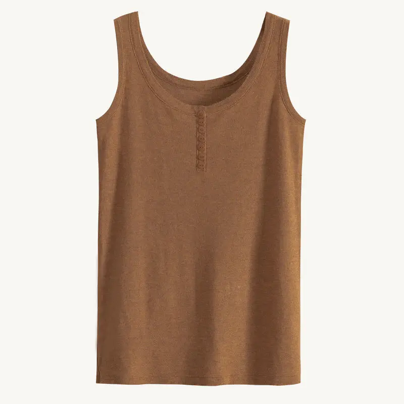 Women's Brown Knitted Camisole Large