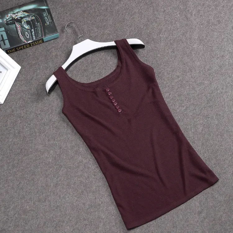 Women's Brown Knitted Camisole Large