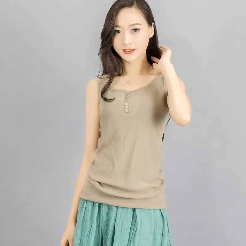 Women's Brown Knitted Camisole Large