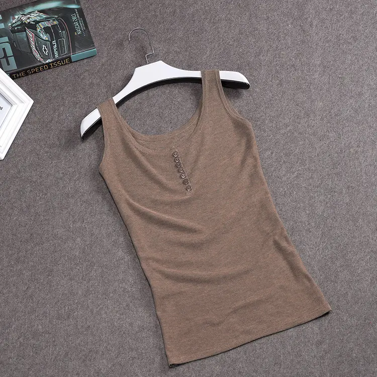 Women's Brown Knitted Camisole Large