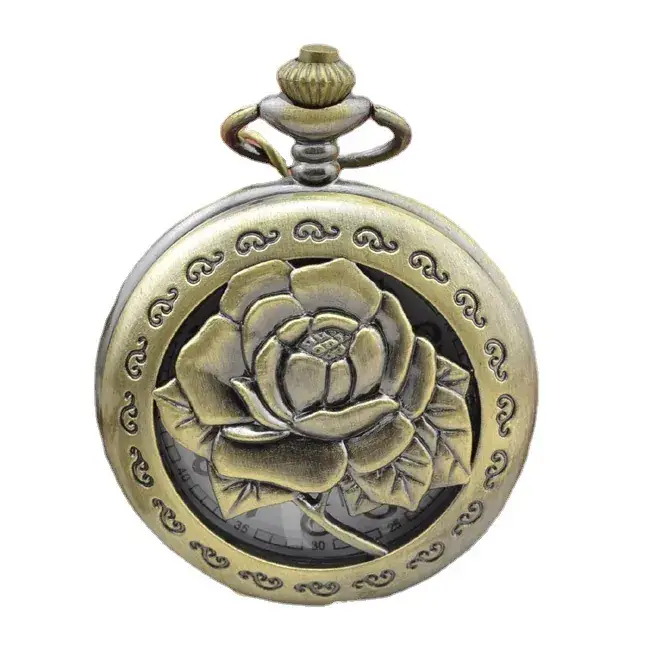 Vintage Rose Pocket Watch Necklace for Women - Image 7