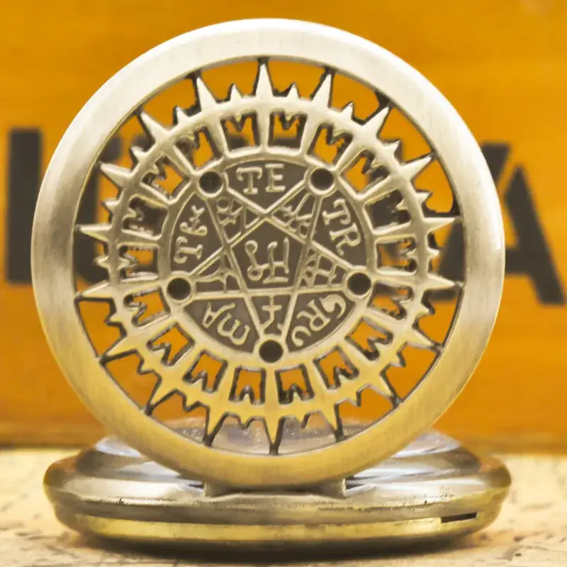 Vintage Bronze Pocket Watch with Soviet Flag Design - Image 4