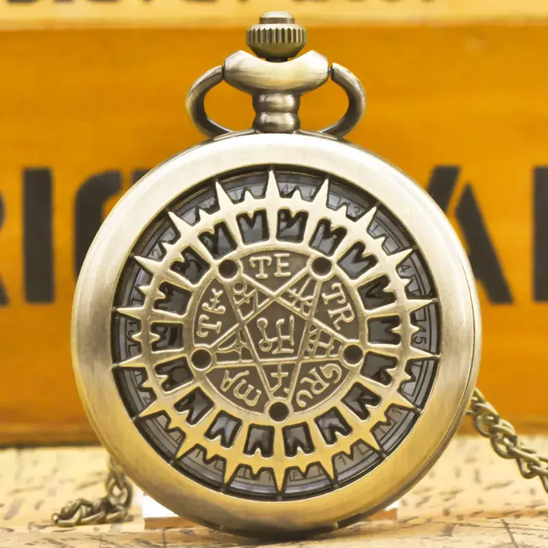 Vintage Bronze Pocket Watch with Soviet Flag Design - Image 5