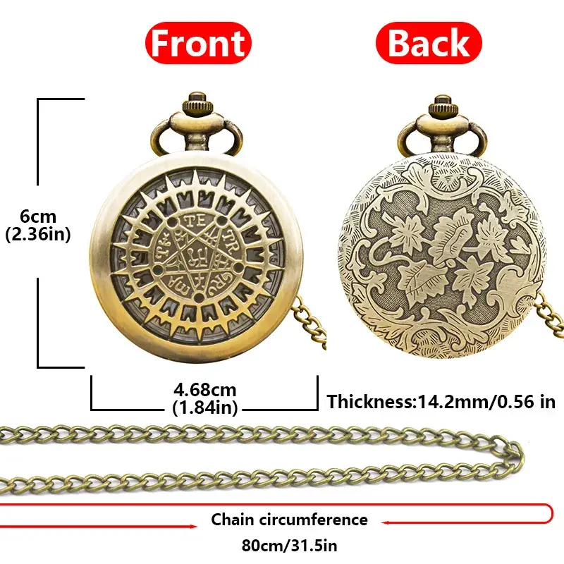 Vintage Bronze Pocket Watch with Soviet Flag Design - Image 6