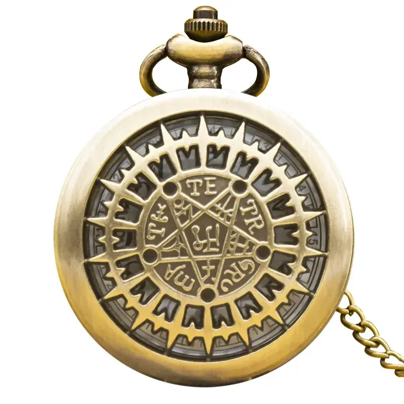 Vintage Bronze Pocket Watch with Soviet Flag Design