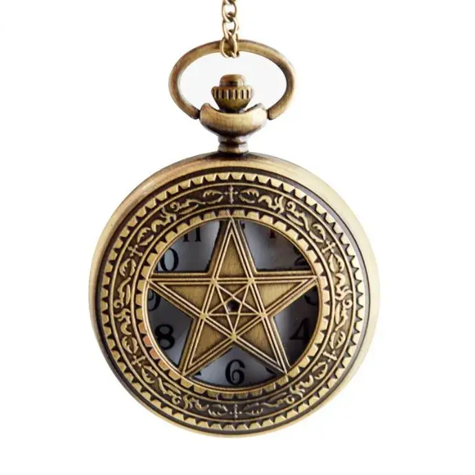 Vintage Bronze Pocket Watch with Soviet Flag Design - Image 3