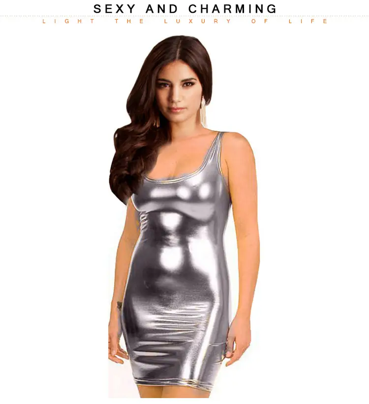 High-Gloss Patent Leather Bodycon Dress for Women — feature 14