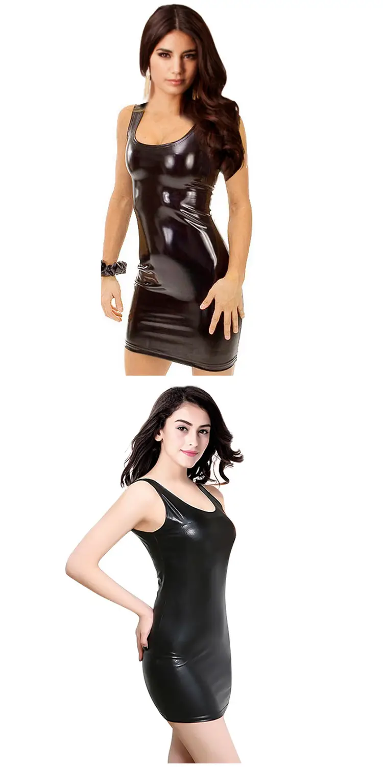 High-Gloss Patent Leather Bodycon Dress for Women — feature 16