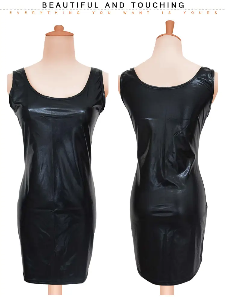 High-Gloss Patent Leather Bodycon Dress for Women — feature 17