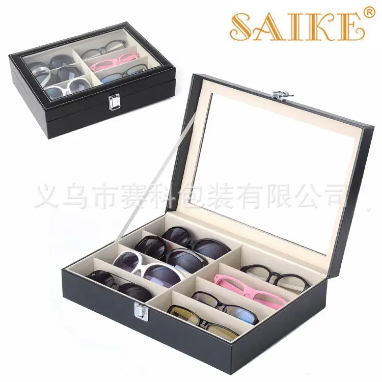 8-Piece Sunglasses Storage Box with Mirror - Image 2