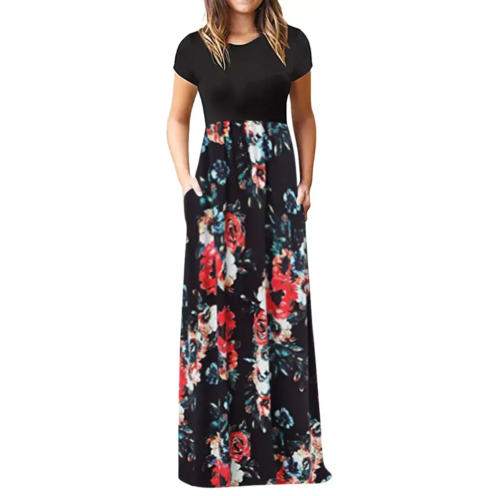 2019 Floral Print Slim Fit Dress for Women